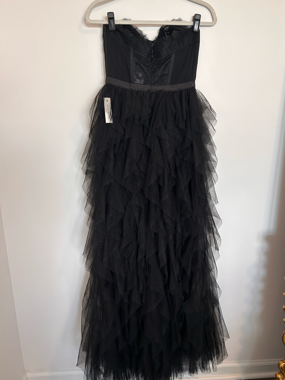 Free People For Love & Lemons Black Tulle Corset Maxi Dress NWT Small - Picture 8 of 16